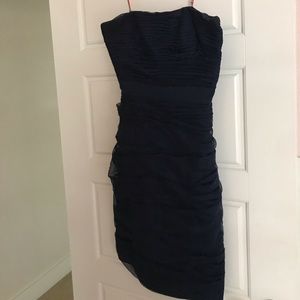 Navy strapless dress